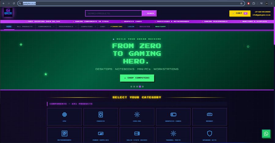 GeekyTec online store built by JonyX WebWorks